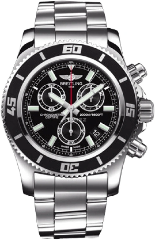 Breitling,Superocean 44mm,44mm,Stainless Steel,Black,Quartz,Chronograph,Day,Foudroyante Seconds,A73310A8,A73310A8/BB73/160A