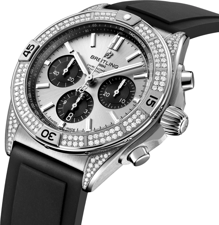 Breitling,Chronomat 42mm,42mm,Stainless Steel,Silver,Black,Automatic,Chronograph,Day,AB0134721G1S1
