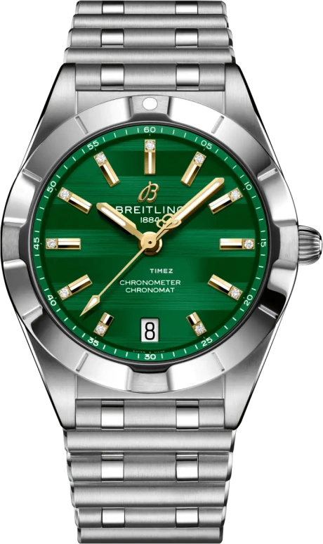 Breitling,Chronomat 32mm,32mm,Stainless Steel,Green,Quartz,Day,26280hours,A773107A1L1A1