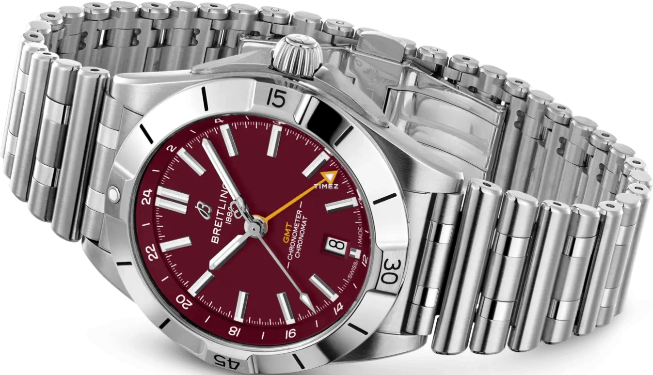 Breitling,Chronomat 40mm,40mm,Stainless Steel,Wine Red,Automatic,Day,Dule Time,A32398D81K1A1