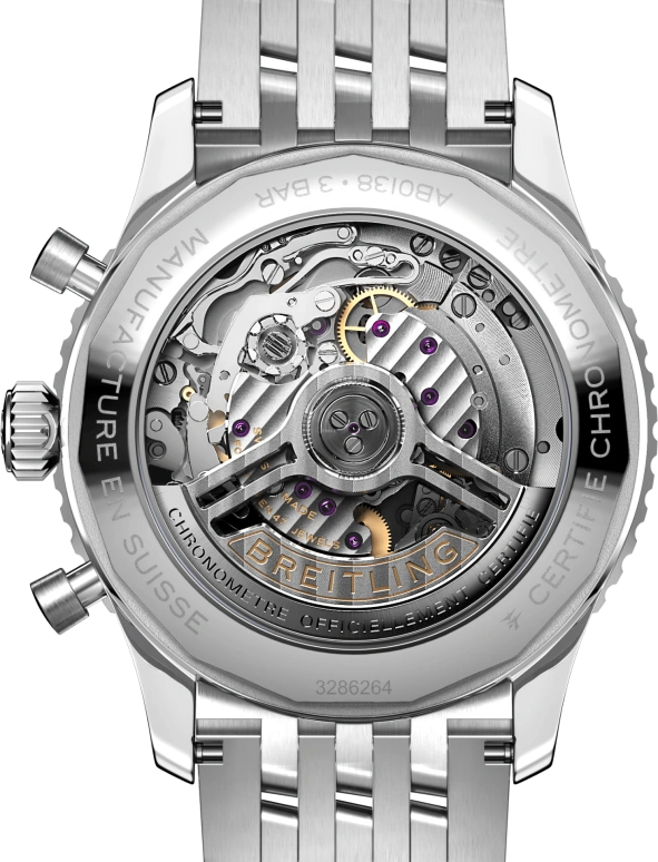 Breitling,Navitimer 43mm,43mm,Stainless Steel,Black,Automatic,Chronograph,Day,AB0138211B1A1