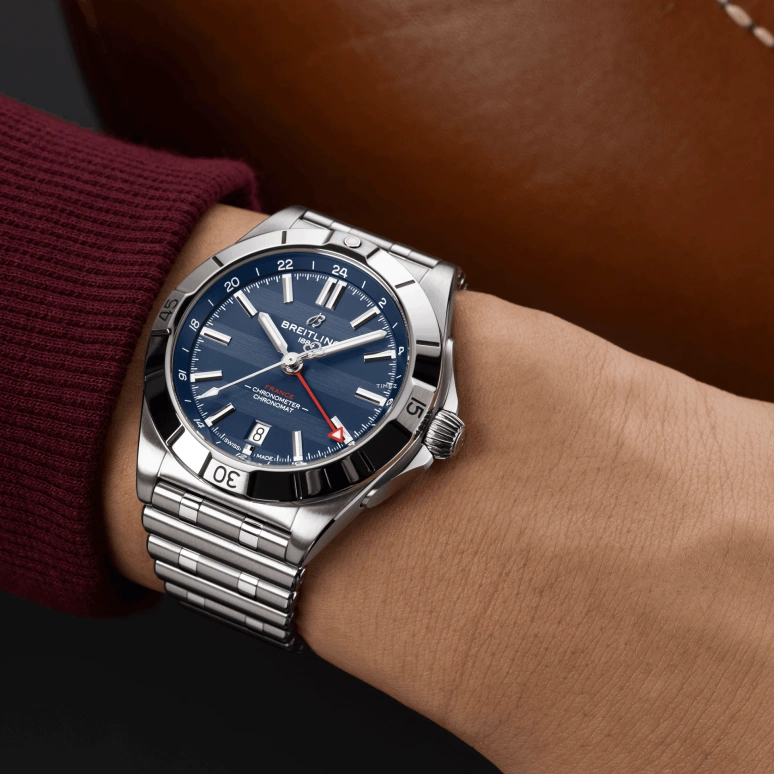 Breitling,Chronomat 40mm,40mm,Stainless Steel,Blue,Automatic,Day,Dule Time,A323989B1C1A1