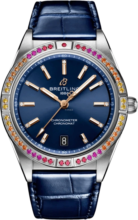 Breitling,Chronomat 36mm,36mm,Stainless Steel,Blue,Automatic,Chronograph,Day,A10380611C1P1