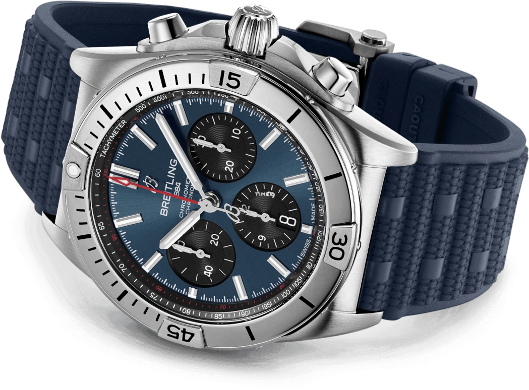 Breitling,Chronomat 42mm,42mm,Stainless Steel,Blue,Black,Automatic,Chronograph,Day,AB0134101C1S1