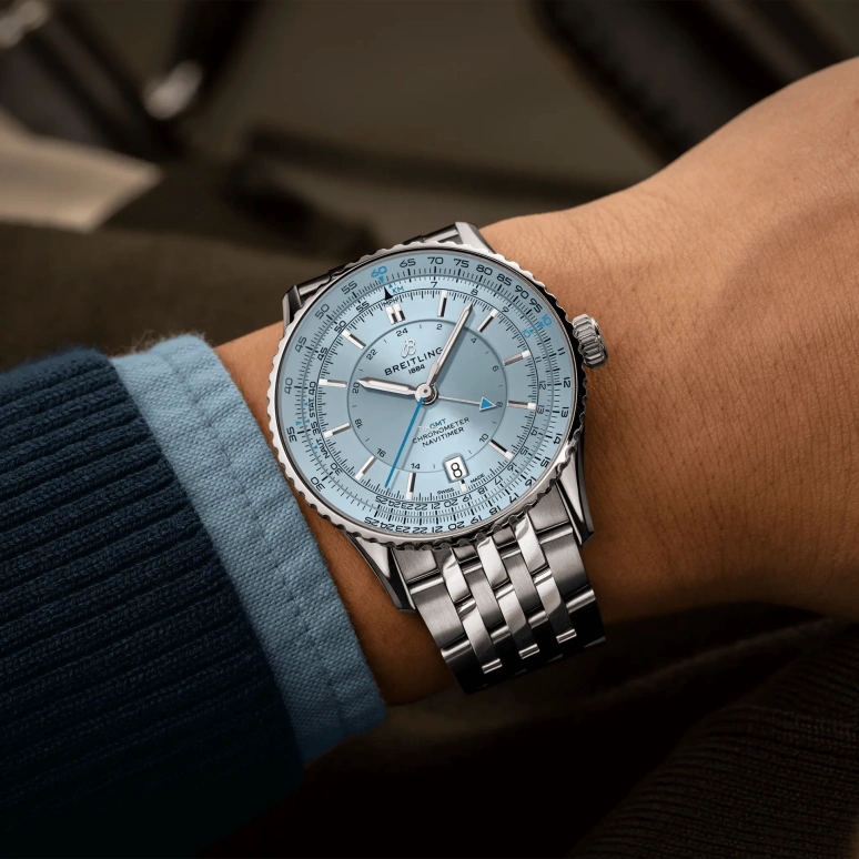 Breitling,Navitimer 41mm,41mm,Stainless Steel,Ice Blue,Automatic,Day,Dule Time,A32310171C1A1