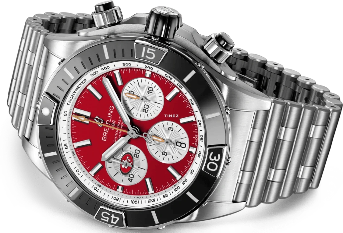 Breitling,Chronomat 40mm,40mm,Stainless Steel,Ceramic,Red,Automatic,Chronograph,Day,AB01361C1K1A1