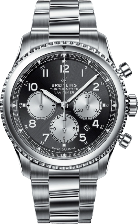 Breitling,Aviatior 8 43mm,43mm,Stainless Steel,Black,Automatic,Chronograph,Day,AB0117131B1A1