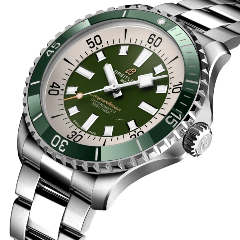 Breitling,Superocean 44mm,44mm,Stainless Steel,Green,Automatic,40hours,In-house Caliber,A17376A31L1A1