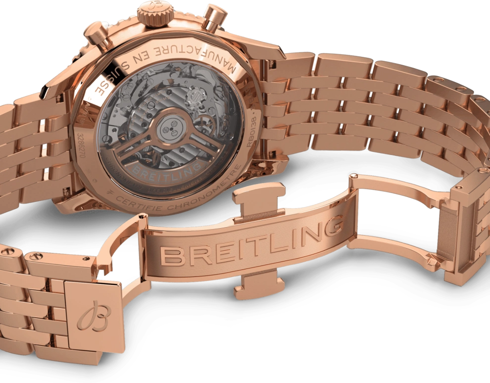 Breitling,Navitimer 43mm,43mm,Red Gold,Black,Automatic,Chronograph,Day,RB0138211B1R1