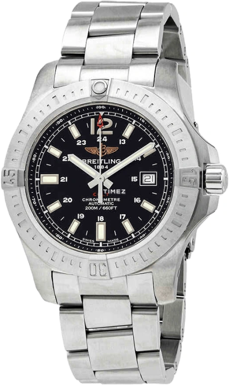 Breitling,Other 44mm,44mm,Stainless Steel,Black,Automatic,Day,Dule Time,A17388101B2A1