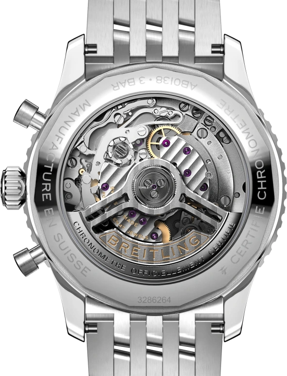 Breitling,Navitimer 43mm,43mm,Stainless Steel,Green,Automatic,Chronograph,Day,AB0138241L1A1