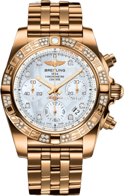 Breitling,Chronomat 41mm,41mm,Rose Gold,White,Automatic,70hours,In-house Caliber,HB0140AA,HB0140AA.A723.378H