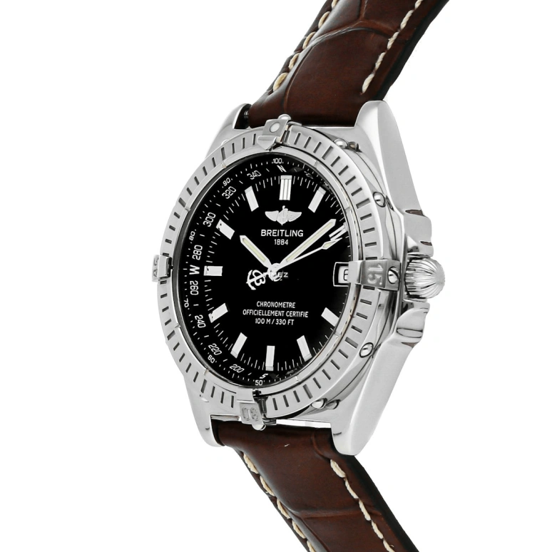 Breitling,Other 38mm,38mm,Stainless Steel,Black,Automatic,Day,Sapphire,Crystal Glass,A1035012,A1035012/B507
