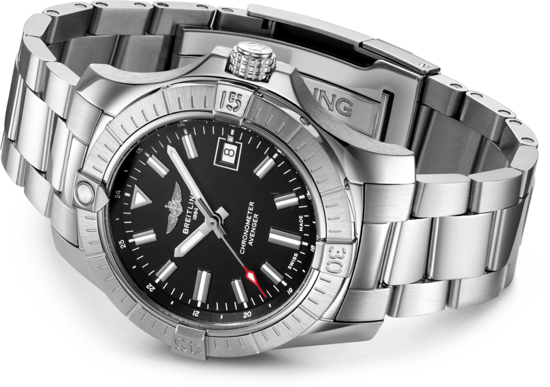 Breitling,Avenger 43mm,43mm,Stainless Steel,Black,Automatic,Chronograph,Date,Anti-magnetic,A17318101B1A1