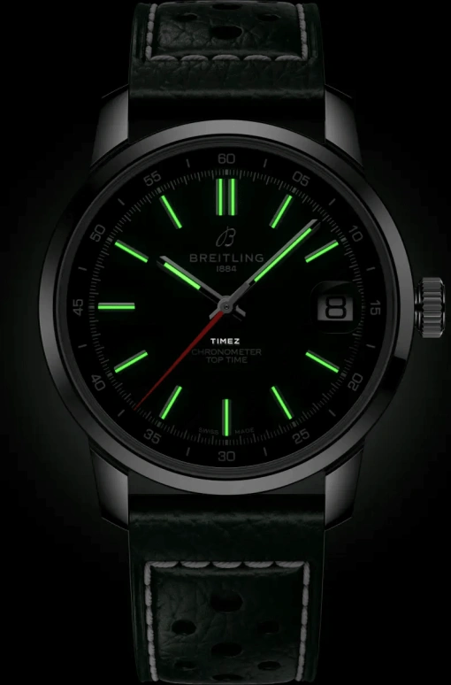 Breitling,Top Time 38mm,38mm,Stainless Steel,Green,Automatic,Day,78hours,AB3113171L1X1