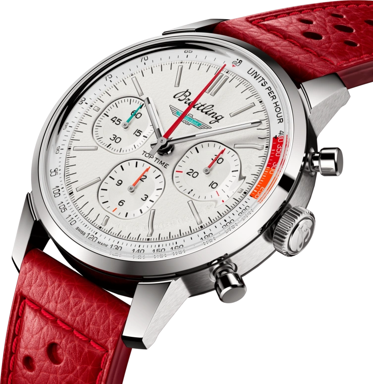 Breitling,Top Time 41mm,41mm,Stainless Steel,White,Automatic,Chronograph,Sapphire,Crystal Glass,AB01766A1A1X1