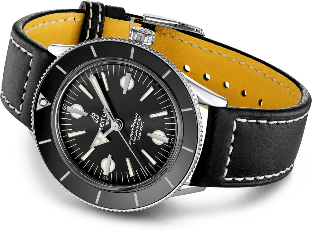 Breitling,Superocean Heritage 42mm,42mm,Stainless Steel,Black,Automatic,Chronograph,Day,A10370121B1X2