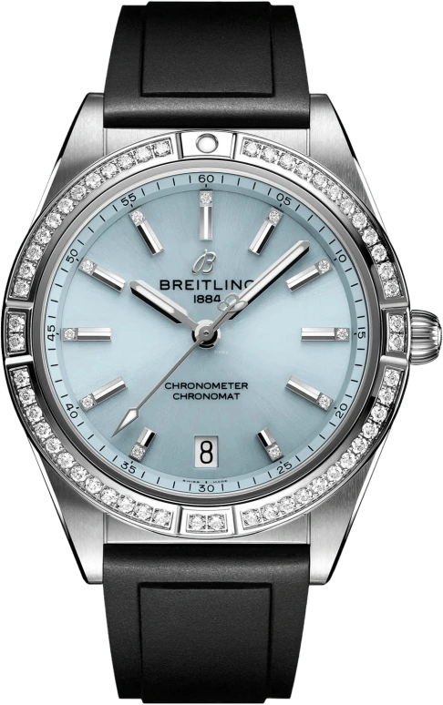 Breitling,Chronomat 36mm,36mm,Stainless Steel,White Gold,Ice Blue,Automatic,Chronograph,Day,G10380591C1S1