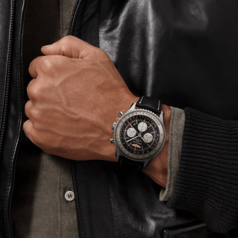 Breitling,Navitimer 48mm,48mm,Stainless Steel,Black,White,Automatic,Chronograph,Day,AB0441211B1X1