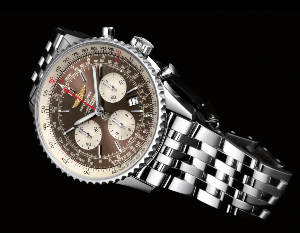 Breitling,Navitimer 43mm,43mm,Stainless Steel,Brown,Automatic,Chronograph,Day,AB0121C4,AB0121C4/Q605/447A