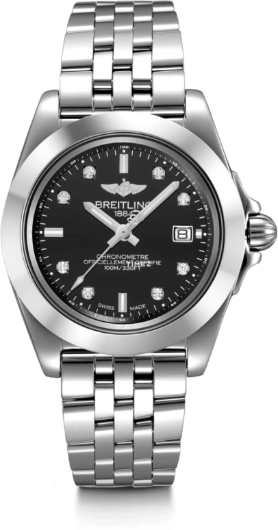 Breitling,Galactic 32mm,32mm,Stainless Steel,Rose Gold,Black,Quartz,W7133012,W7133012/BF63/792A