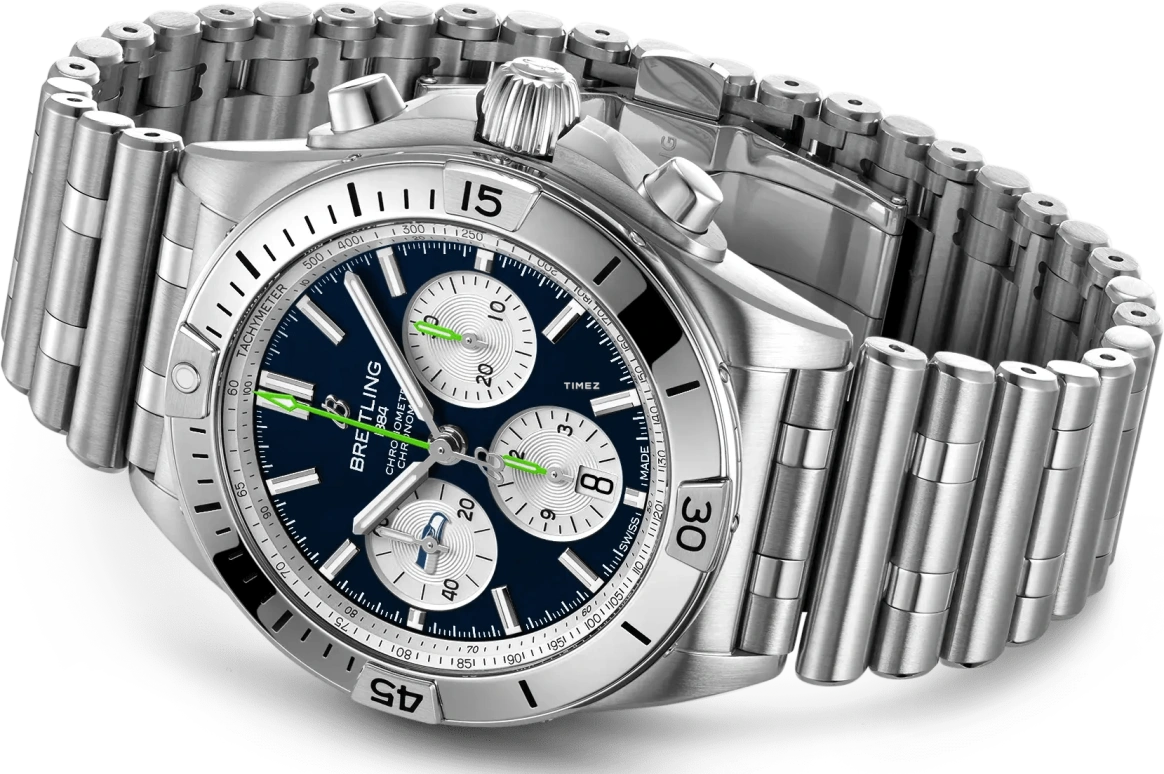Breitling,Chronomat 42mm,42mm,Stainless Steel,Blue,Automatic,Chronograph,Day,AB01342B1C4A1