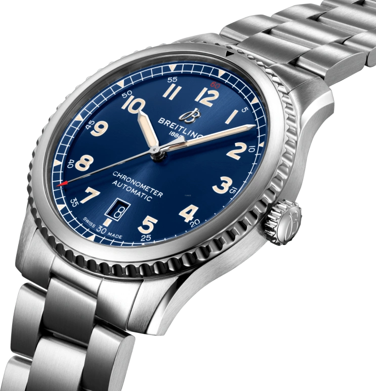 Breitling,Aviatior 8 41mm,41mm,Stainless Steel,Blue,Automatic,Chronograph,Date,Anti-magnetic,A17315101C1A1