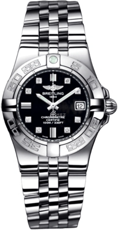 Breitling,Galactic 30mm,30mm,Stainless Steel,Black,Quartz,Day,26280hours,A71340L2,A71340L2/BA14/368A