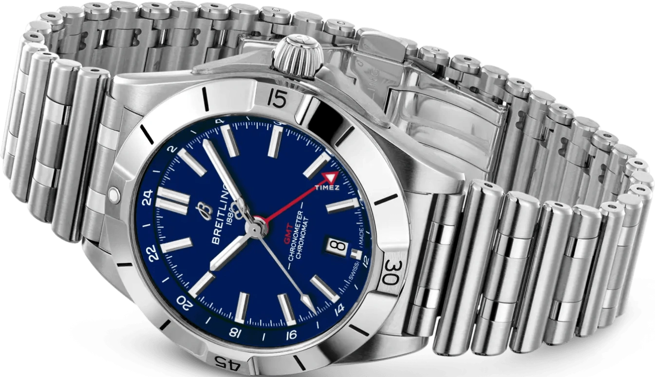 Breitling,Chronomat 40mm,40mm,Stainless Steel,Dark Blue,Automatic,Day,Dule Time,A32398C11C1A1