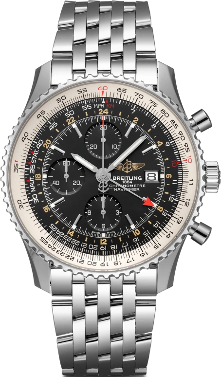 Breitling,Navitimer 46mm,46mm,Stainless Steel,Black,Automatic,Chronograph,Date,A24322121B1A1