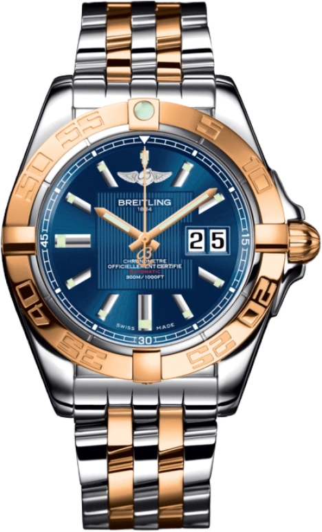 Breitling,Galactic 41mm,41mm,Rose Gold,Stainless Steel,Blue,Automatic,Big Date,42hours,C49350L2,C49350L2/C810/366C
