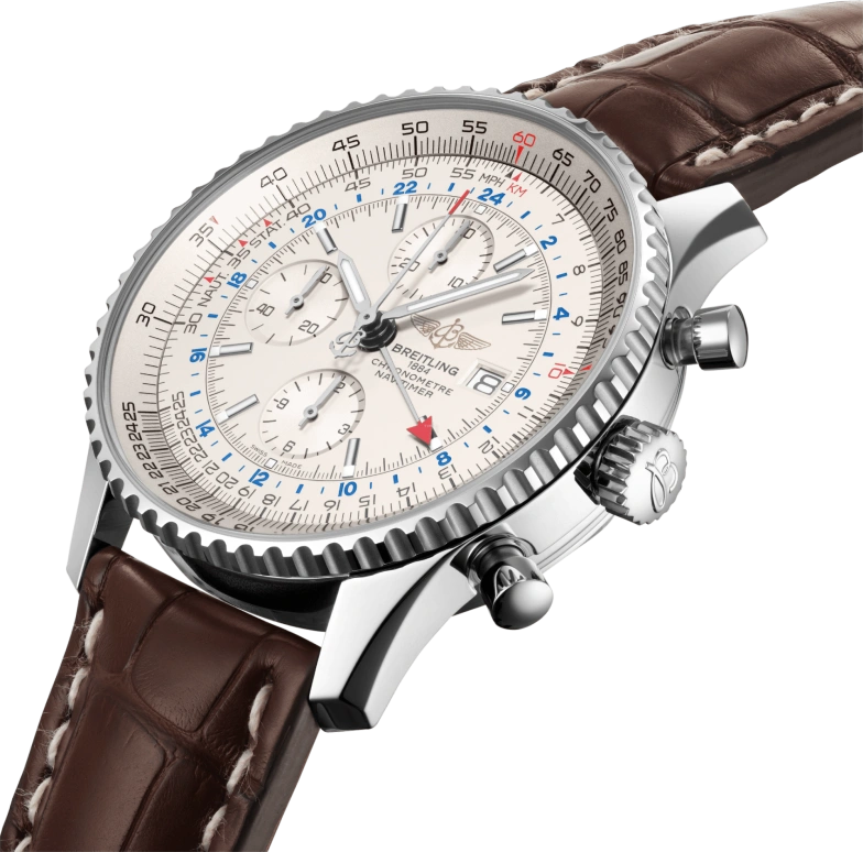 Breitling,Navitimer 46mm,46mm,Stainless Steel,Silver,Automatic,Chronograph,Date,A24322121G1P1
