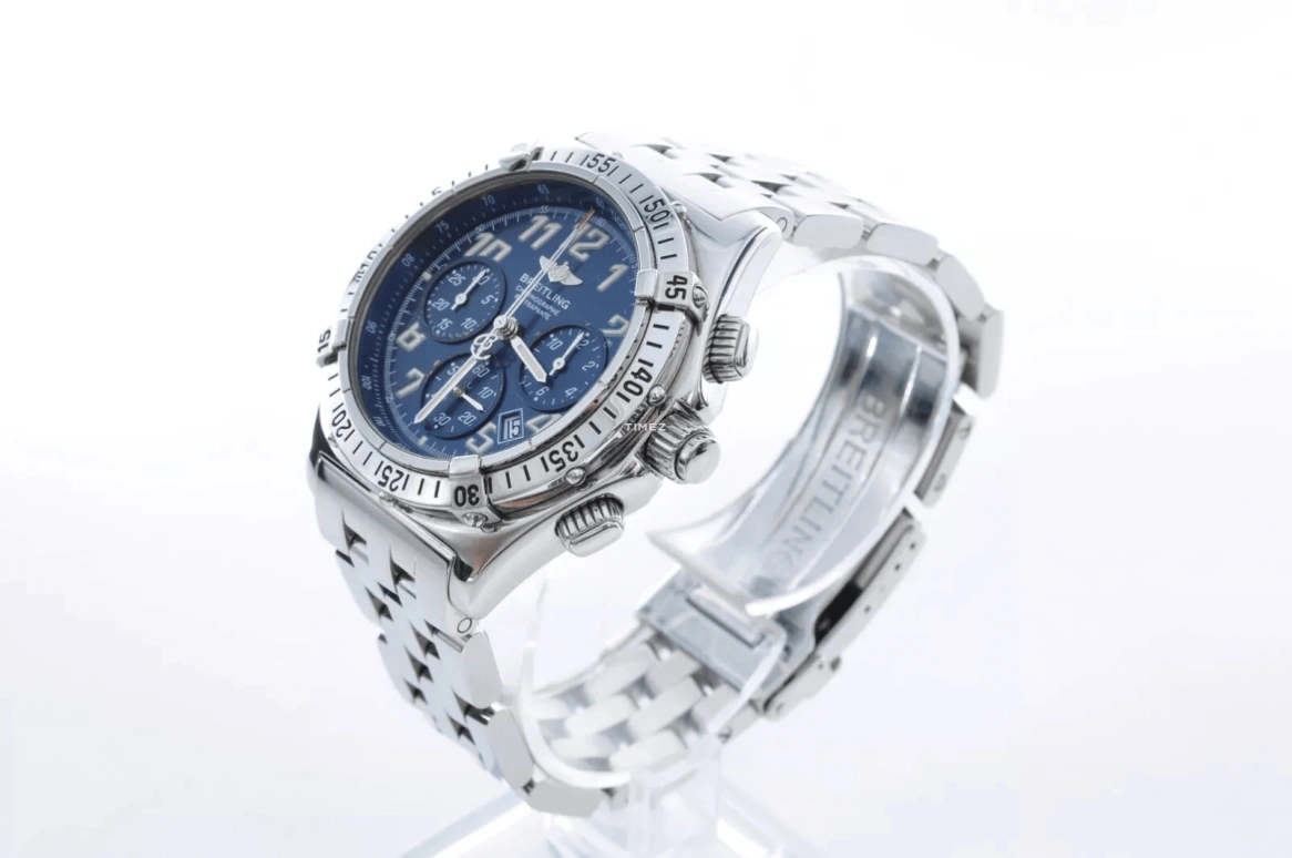 Breitling,Windrider 39mm,39mm,Stainless Steel,Blue,Quartz,Chronograph,Day,A69048