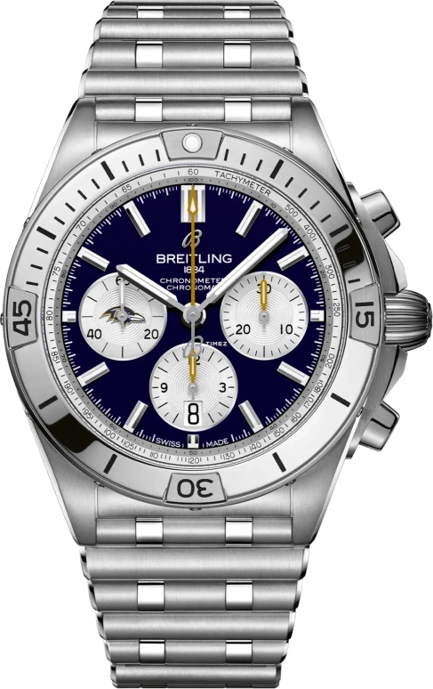 Breitling,Chronomat 42mm,42mm,Stainless Steel,Purple,White,Automatic,Chronograph,Day,AB01342B1K2A1