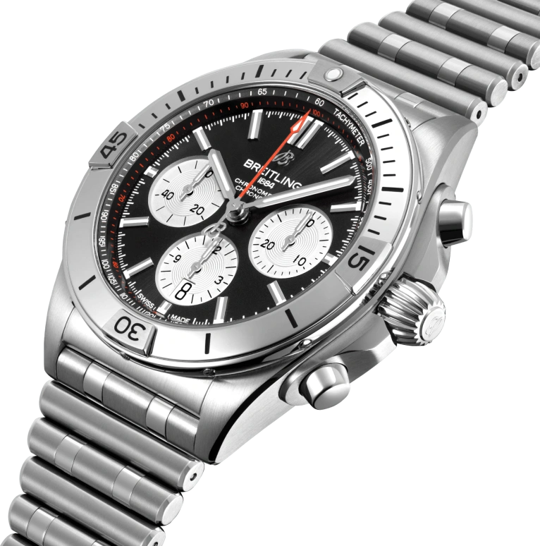 Breitling,Chronomat 42mm,42mm,Stainless Steel,Black,Automatic,Chronograph,Day,AB0134101B1A1