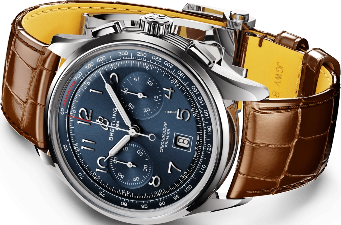 Breitling,Premier 42mm,42mm,Stainless Steel,Blue,Automatic,Chronograph,Day,AB0145171C1P1
