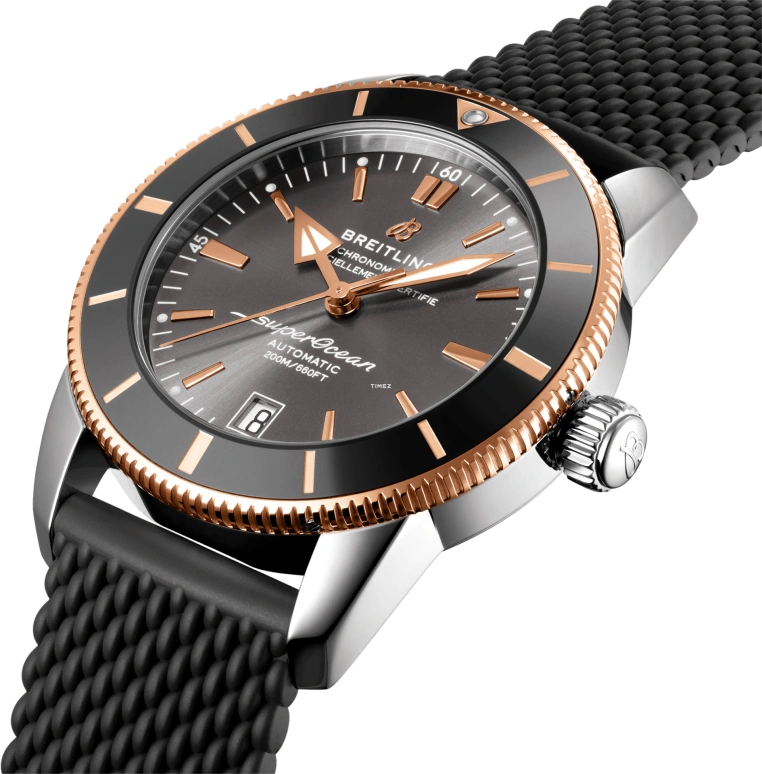 Breitling,Superocean Heritage 42mm,42mm,Red Gold,Stainless Steel,Grey,Automatic,Day,70hours,UB20102A1B1S1