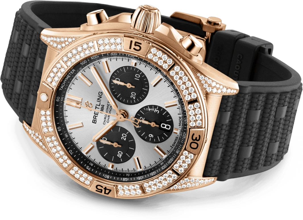 Breitling,Chronomat 42mm,42mm,Red Gold,Silver,Automatic,Chronograph,Day,RB0134721G1S2