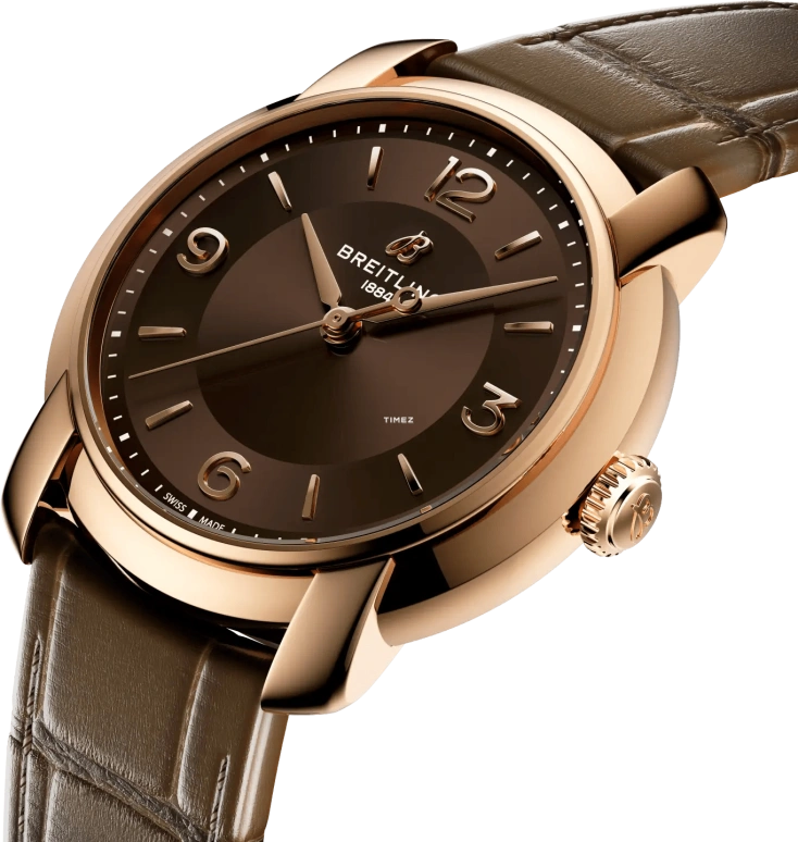 Breitling,Premier 36mm,36mm,Rose Gold,Brown,Automatic,42hours,In-house Caliber,R10310121Q1P1