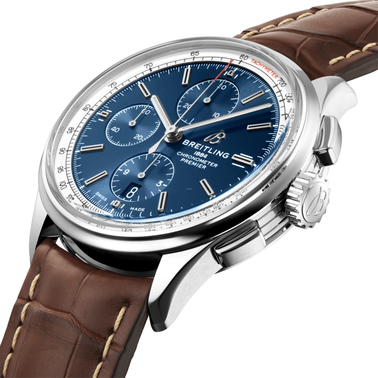 Breitling,Premier 42mm,42mm,Stainless Steel,Blue,Automatic,Chronograph,Date,Compass,A13315351C1P1