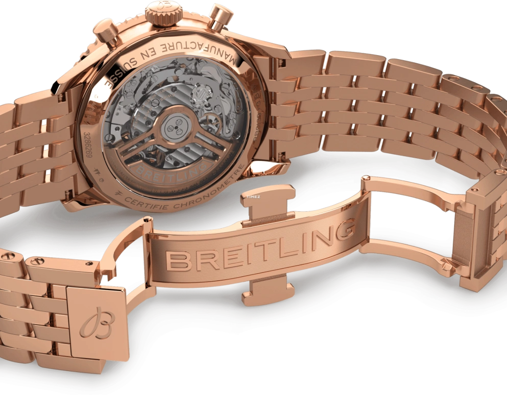 Breitling,Navitimer 41mm,41mm,Red Gold,Silver,Automatic,Chronograph,Day,RB0139211G1R1