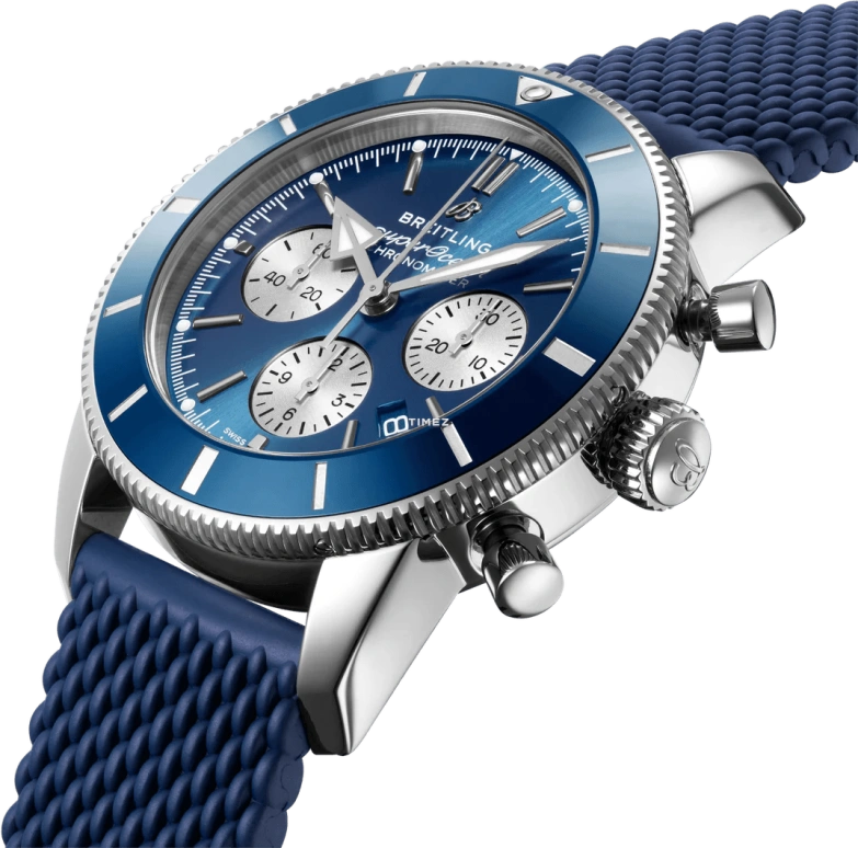Breitling,Superocean Heritage 44mm,44mm,Stainless Steel,Blue,Silver,Automatic,Chronograph,Day,AB0162161C1S1