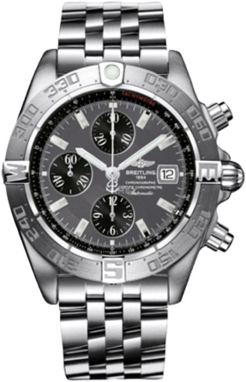 Breitling,Galactic 44mm,44mm,Stainless Steel,Grey,Automatic,Chronograph,Day,A1336410,A1336410/F517/379A