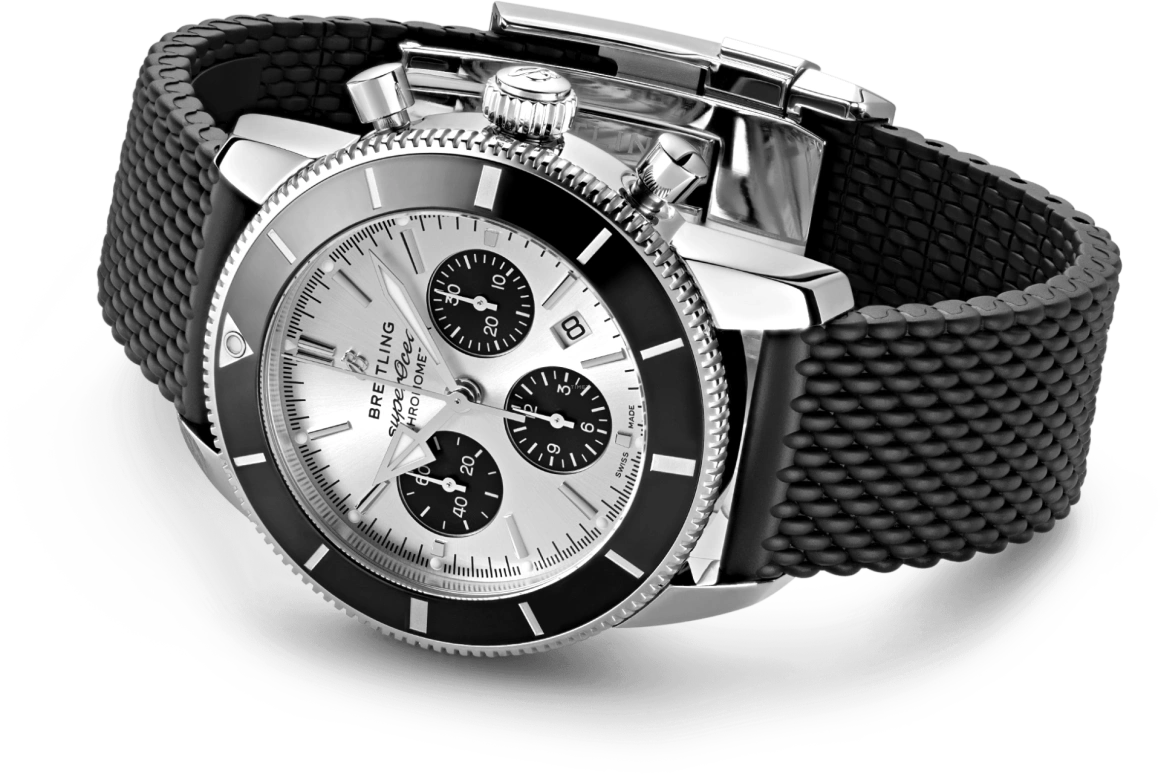 Breitling,Superocean Heritage 44mm,44mm,Stainless Steel,Silver,Black,Automatic,Chronograph,Day,AB0162121G1S1