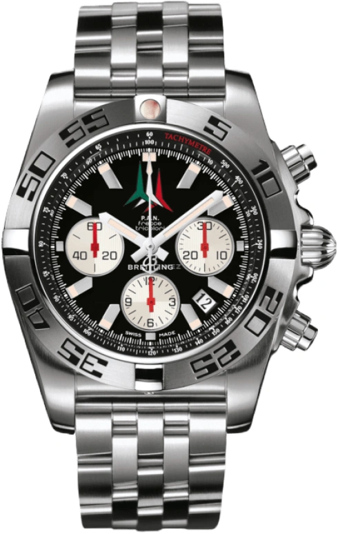 Breitling,Chronomat 44mm,44mm,Stainless Steel,Black,Automatic,Chronograph,Day,Column Wheel,AB01104D,AB01104D/BC62/377A