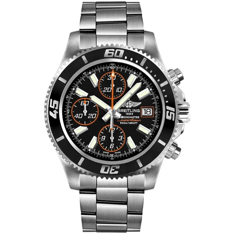 Breitling,Superocean 44mm,44mm,Stainless Steel,Black,Automatic,Chronograph,Day,A1334102,A1334102/BA85/134A