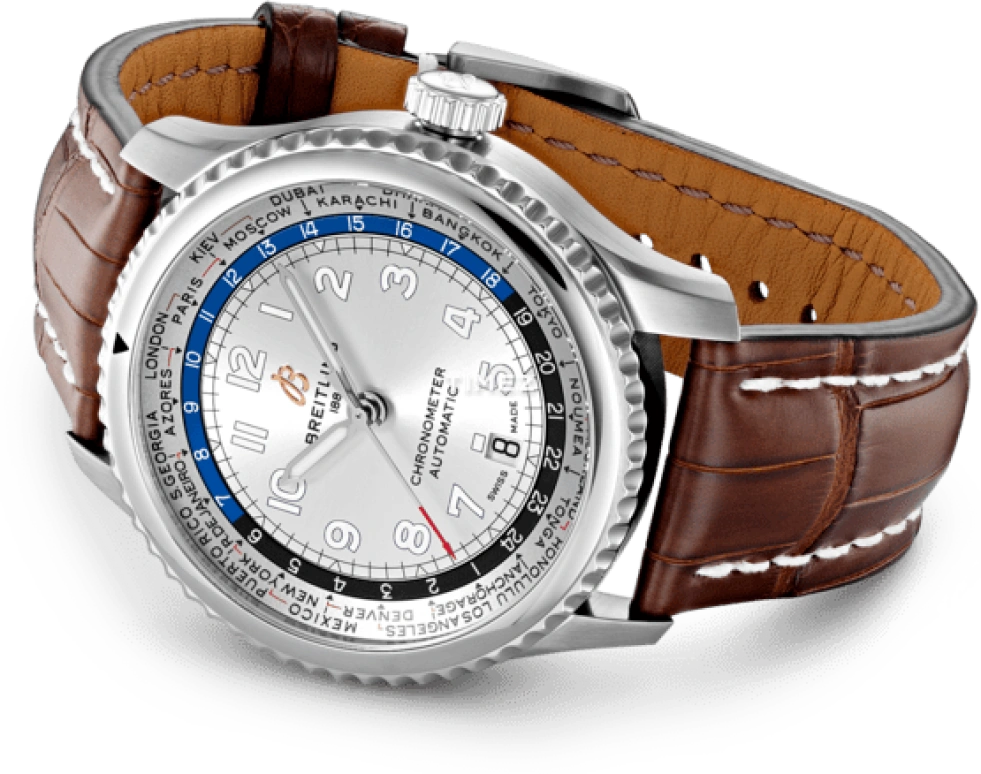 Breitling,Aviatior 8 43mm,43mm,Stainless Steel,Silver,Automatic,Day,World Time,AB3521U01G1P3