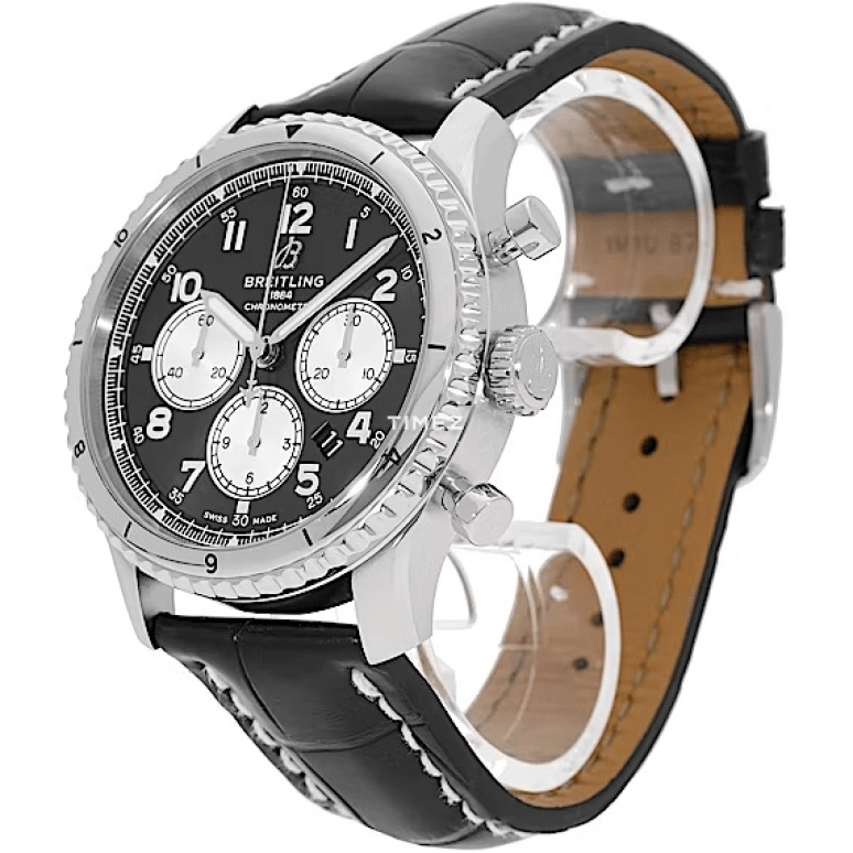 Breitling,Aviatior 8 43mm,43mm,Stainless Steel,Black,Automatic,Chronograph,Day,AB01191A1B1P1