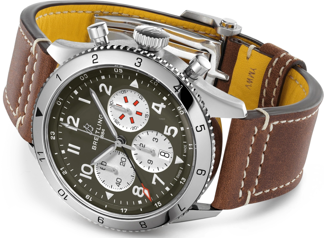 Breitling,Aviatior 8 46mm,46mm,Stainless Steel,Green,Automatic,Chronograph,Day,AB04452A1L1X1