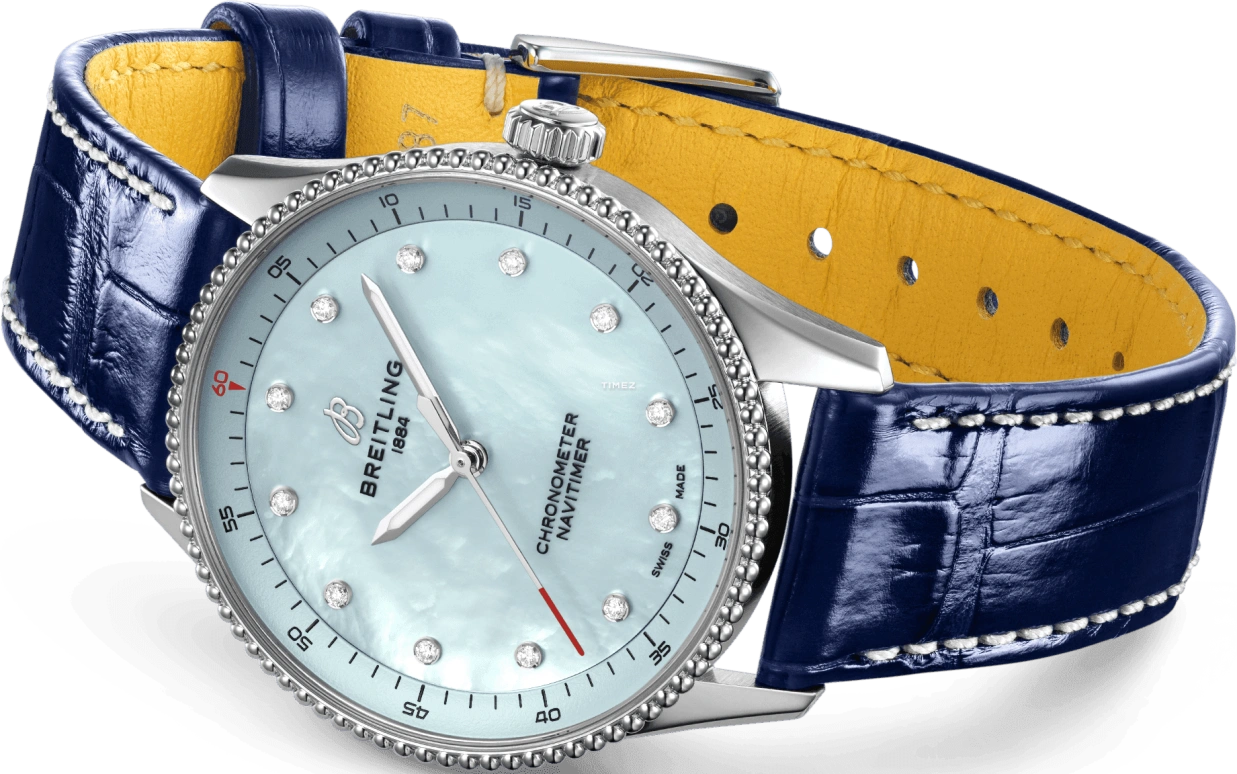 Breitling,Navitimer 32mm,32mm,Stainless Steel,Sky Blue,Quartz,Chronograph,Round,A77320171C1P1